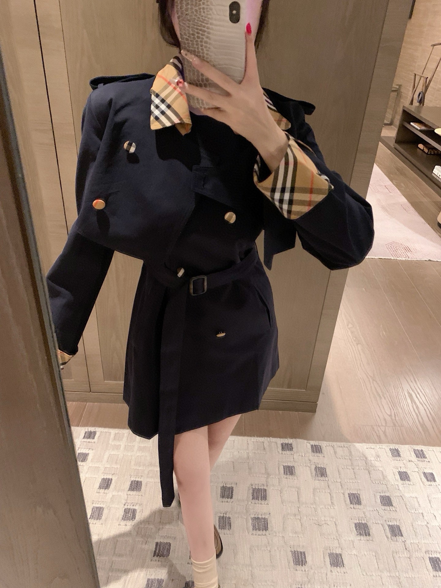 British Tartan Cropped Coat & Vest Dress Set