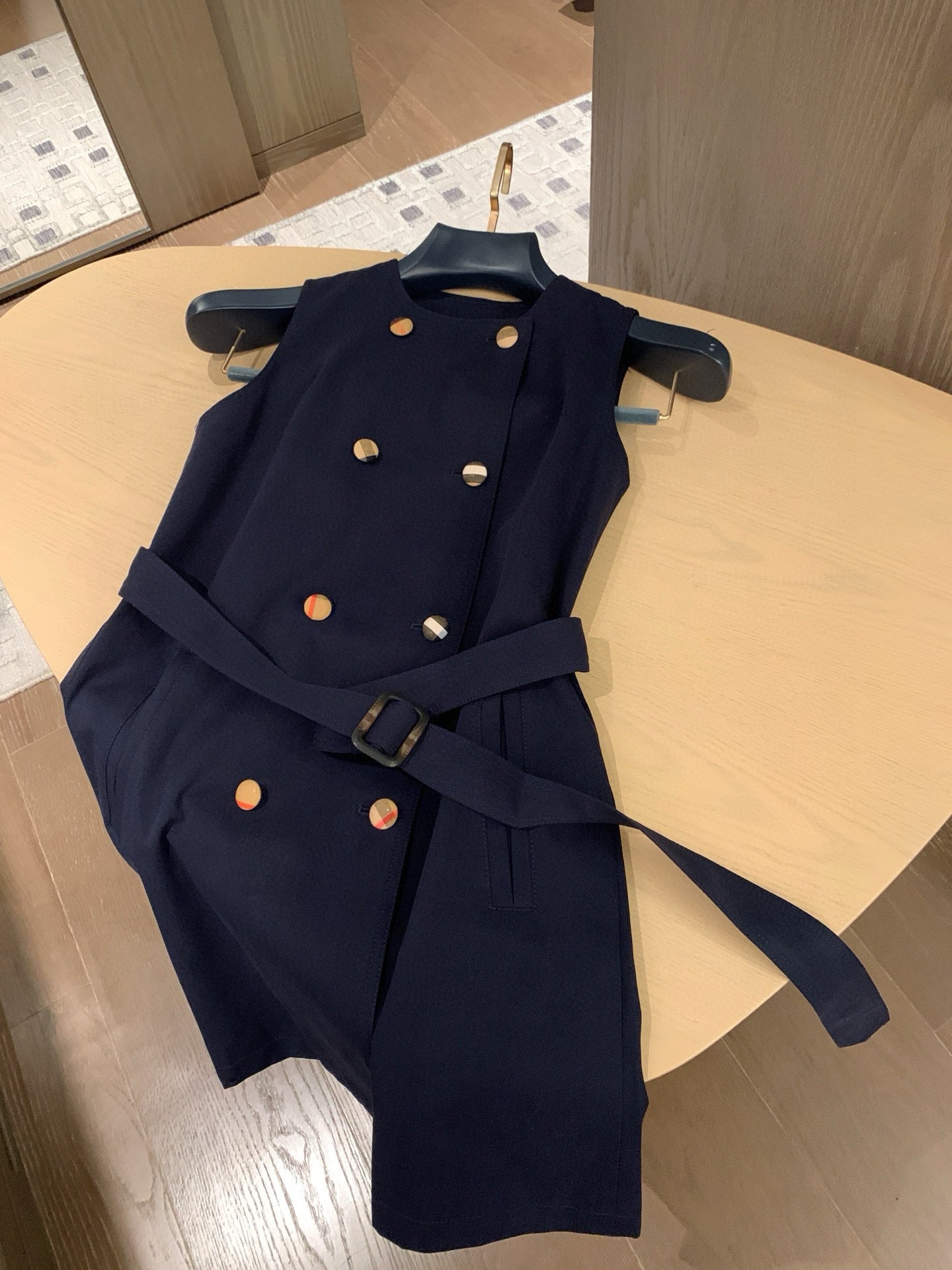 British Tartan Cropped Coat & Vest Dress Set