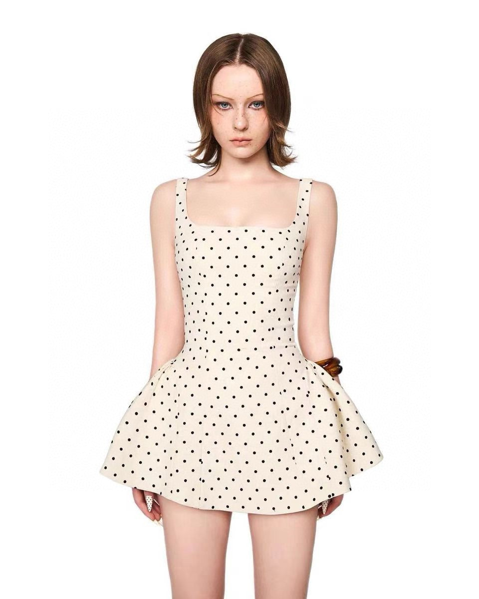 Lsoul | Parisian Polka Dot Tulle Paneled Dress